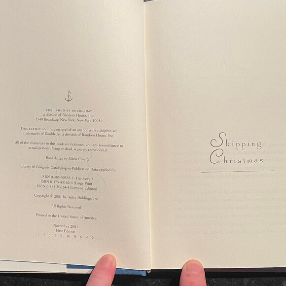 "Skipping Christmas--A Novel," by John Grisham, 2001 First Edition Hardcover - Picture 6 of 6